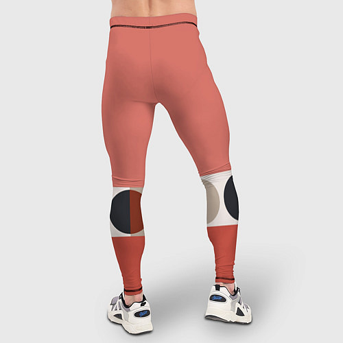 Мужские тайтсы Луна Малевича розовый томат / 3D-принт – фото 4