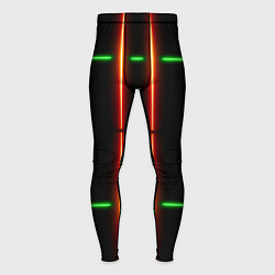 Тайтсы мужские Neon green black red line, цвет: 3D-принт