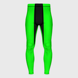 Тайтсы мужские Color green black line, цвет: 3D-принт