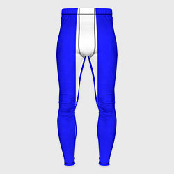 Тайтсы мужские Color white blue line, цвет: 3D-принт