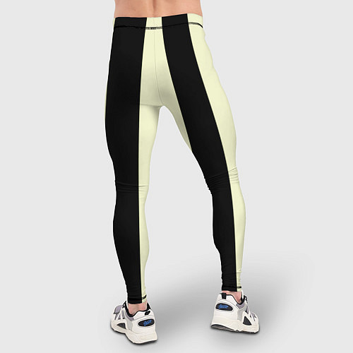 Мужские тайтсы Color black beige line / 3D-принт – фото 4