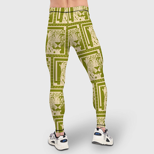 Мужские тайтсы Леопард в оливковом / 3D-принт – фото 4