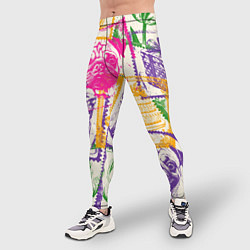 Тайтсы мужские Мопс и праздник, цвет: 3D-принт — фото 2