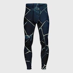 Тайтсы мужские Тёмный чёрно-синий битые плиты, цвет: 3D-принт