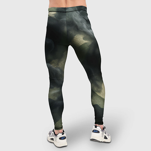 Мужские тайтсы Камуфляжная ткань с дымом / 3D-принт – фото 4