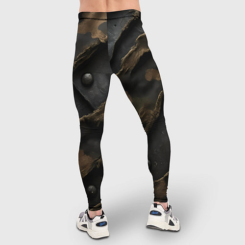 Мужские тайтсы Камуфляжная ткань на металле / 3D-принт – фото 4