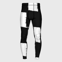 Тайтсы мужские Черные квадраты в виде шахматной доски, цвет: 3D-принт