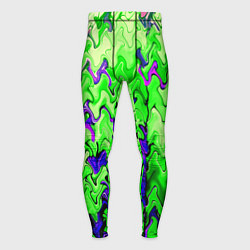 Мужские тайтсы Ярко-зелёный стекающая абстаркция