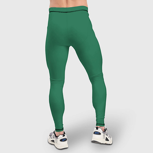Мужские тайтсы Изумруд однотонный / 3D-принт – фото 4