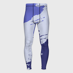 Тайтсы мужские Сине-голубые неравномерные полосы, цвет: 3D-принт