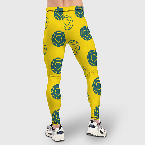 Мужские тайтсы Ряды из спортивных мячей / 3D-принт – фото 4