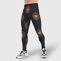 Тайтсы мужские Black coffee moon drops pattern, цвет: 3D-принт — фото 2