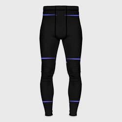 Мужские тайтсы Color black green purple stripes