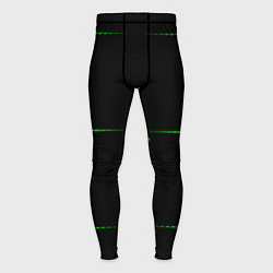 Тайтсы мужские Color black green orange stripes, цвет: 3D-принт