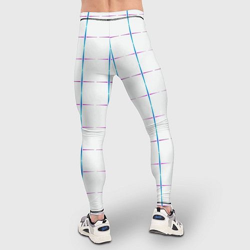 Мужские тайтсы Color white blue stripes / 3D-принт – фото 4