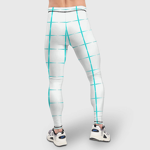 Мужские тайтсы Color white light blue crosses / 3D-принт – фото 4