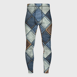 Мужские тайтсы Джинсовый пэчворк ромбовый узор