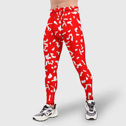 Тайтсы мужские Красный яркий камуфляж, цвет: 3D-принт — фото 2