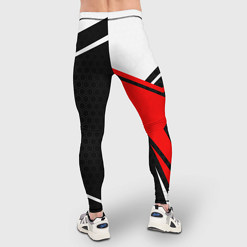 Мужские тайтсы Герб России - красный спортивный / 3D-принт – фото 4