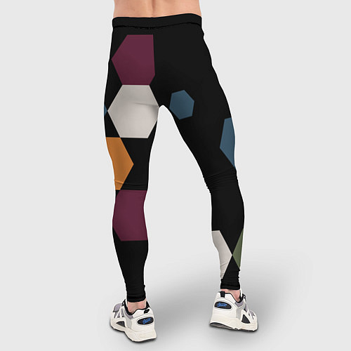 Мужские тайтсы Honeycombs autumn colors / 3D-принт – фото 4