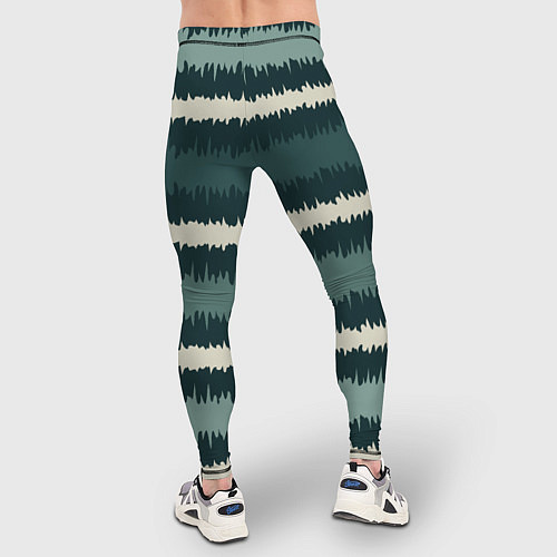Мужские тайтсы Полосы зигзагообразные зеленые / 3D-принт – фото 4