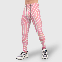 Тайтсы мужские Абстрактный узор розовый, цвет: 3D-принт — фото 2