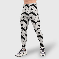 Тайтсы мужские Три буквы: чёрные, цвет: 3D-принт — фото 2