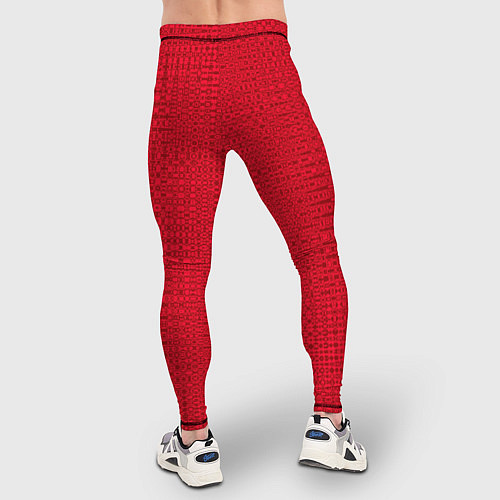 Мужские тайтсы Ализариновый красный узорчатая текстура / 3D-принт – фото 4