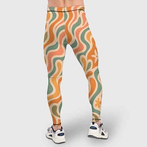 Мужские тайтсы Цветочная волна / 3D-принт – фото 4