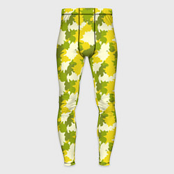Мужские тайтсы Яркий камуфляж желтые и зеленые пятна