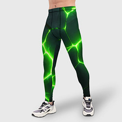 Тайтсы мужские Кислотный зеленый разлом, цвет: 3D-принт — фото 2