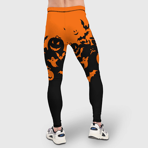 Мужские тайтсы Хэллоуин тыквы и призраки / 3D-принт – фото 4