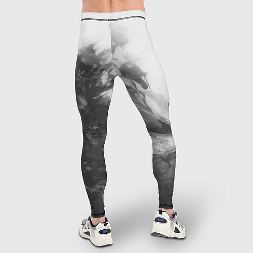Мужские тайтсы Серые морские волны абстракция / 3D-принт – фото 4