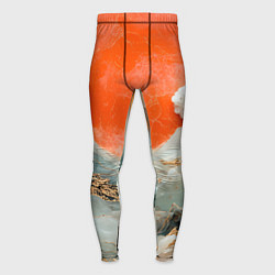 Тайтсы мужские Японский пейзаж абстракция, цвет: 3D-принт