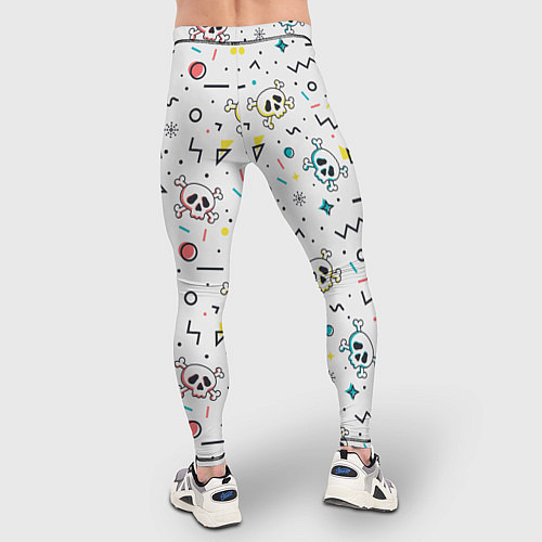 Мужские тайтсы Паттерн с черепами и геометрическими фигурами на Х / 3D-принт – фото 4