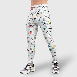 Тайтсы мужские Паттерн с черепами и геометрическими фигурами на Х, цвет: 3D-принт — фото 2