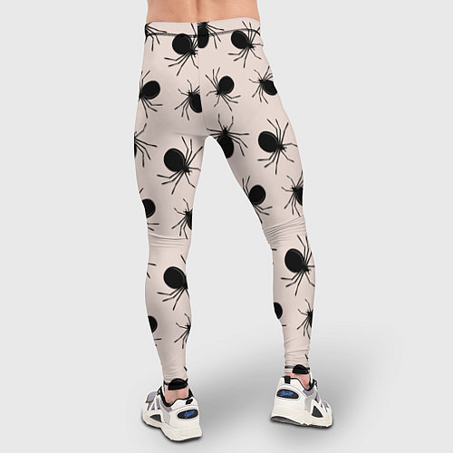 Мужские тайтсы Паттерн с черными жуками / 3D-принт – фото 4