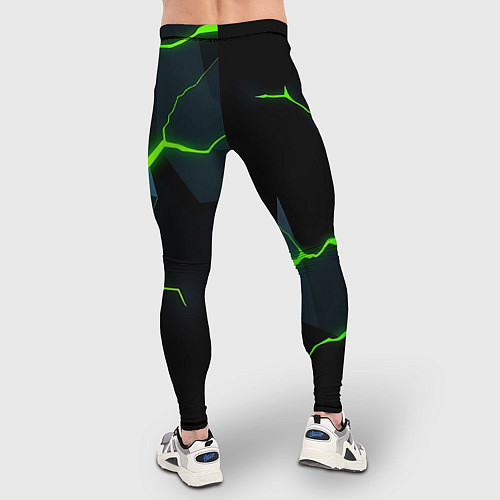 Мужские тайтсы Glow green neon / 3D-принт – фото 4