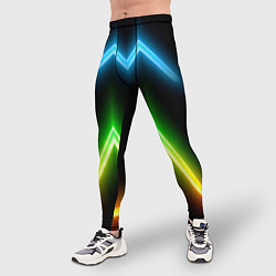 Тайтсы мужские Neon multicolored lines, цвет: 3D-принт — фото 2