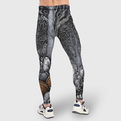 Мужские тайтсы Осенние шалости духов / 3D-принт – фото 4