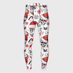 Тайтсы мужские Новогодние черепа, цвет: 3D-принт