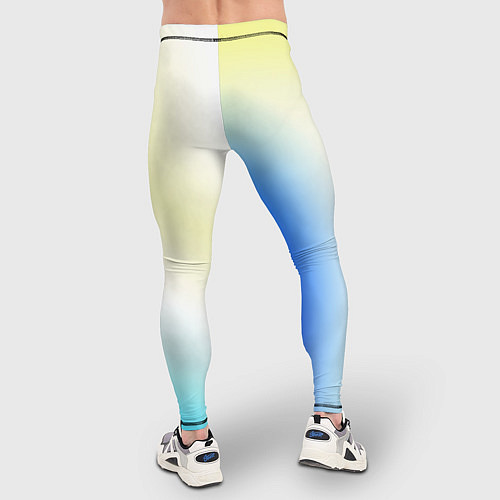 Мужские тайтсы Color yellow blue white / 3D-принт – фото 4