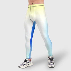 Тайтсы мужские Color yellow blue white, цвет: 3D-принт — фото 2