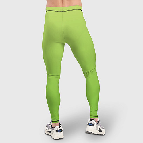 Мужские тайтсы Color lime green / 3D-принт – фото 4