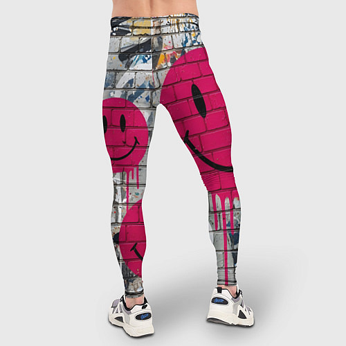 Мужские тайтсы Розовые смайлы граффити / 3D-принт – фото 4