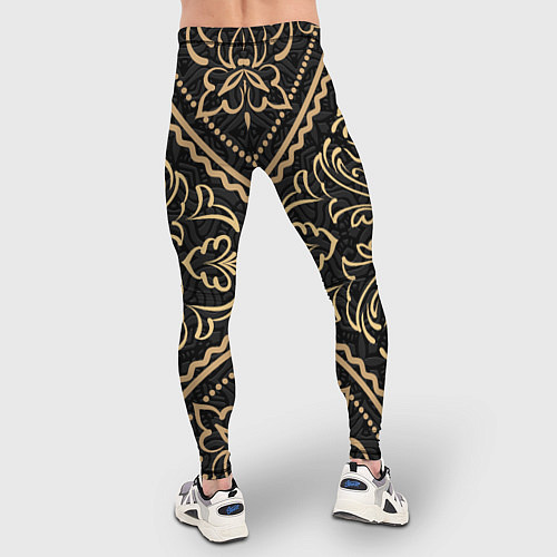 Мужские тайтсы Орнамент славянский позолота / 3D-принт – фото 4