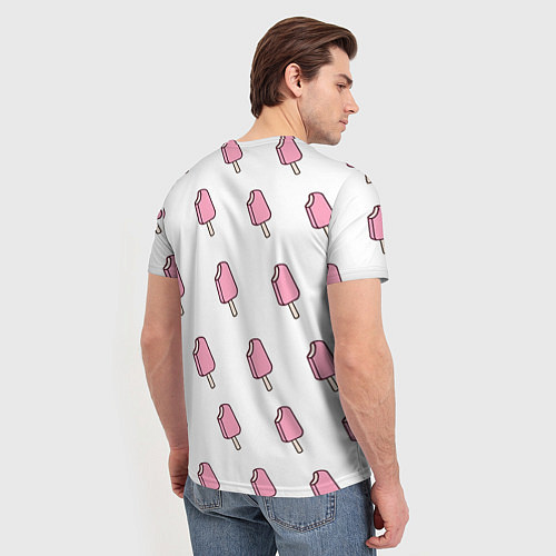 Мужская футболка Мороженое розовое / 3D-принт – фото 4