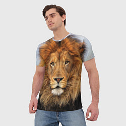 Футболка мужская Красавец лев, цвет: 3D-принт — фото 2
