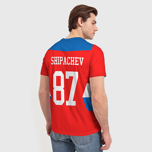 Мужская футболка Сборная РФ: #87 SHIPACHEV / 3D-принт – фото 4