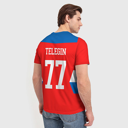 Мужская футболка Сборная РФ: #77 TELEGIN / 3D-принт – фото 4
